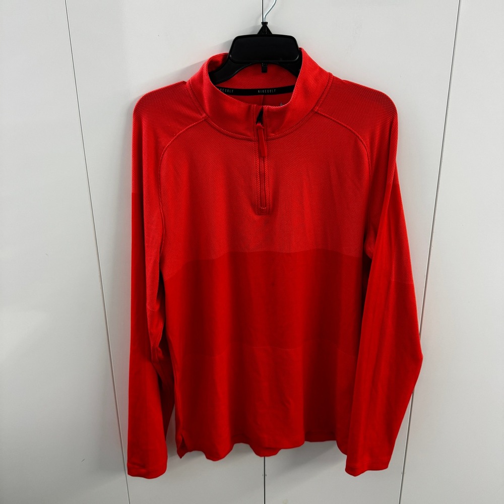 Nike Golf Dri-FIT Mens 1/4 Zip Pullover Red Long Sleeve CU9828-631 Size M